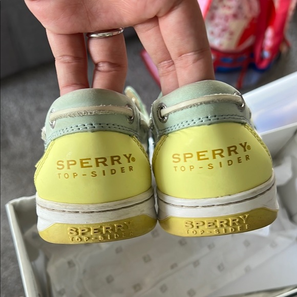 Sperry Pastel Boat Shoes with Blue and Yellow - Picture 4 of 5